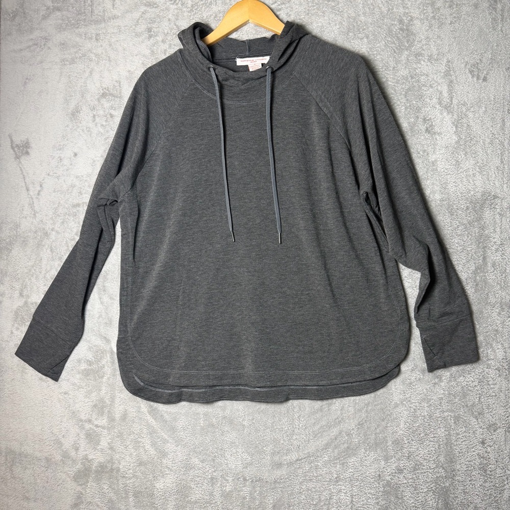 Adrienne Vittadini Charcoal Hoodie Sweater size XL very soft